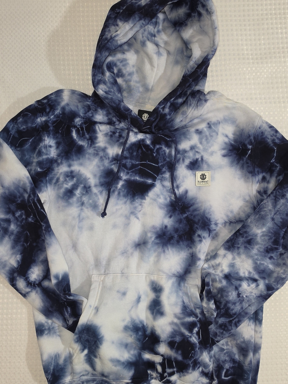Element Tie Dye Pullover Hoodie Mens Size Medium M Blue White Made To Endure EUC